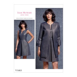 1603 VOGUE ISAAC MIZRAHI LINED SLEEVELESS SIDE ZIP DRESS, JACKET PATTERN 6-14; 14-22 choice new